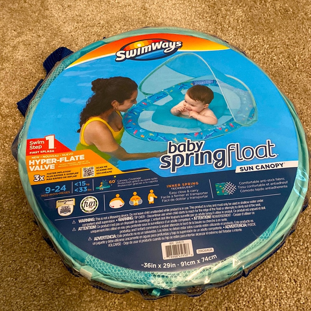SwimWays Swim Step 1 Splash Sun Canopy Baby Ages 9-24 Months